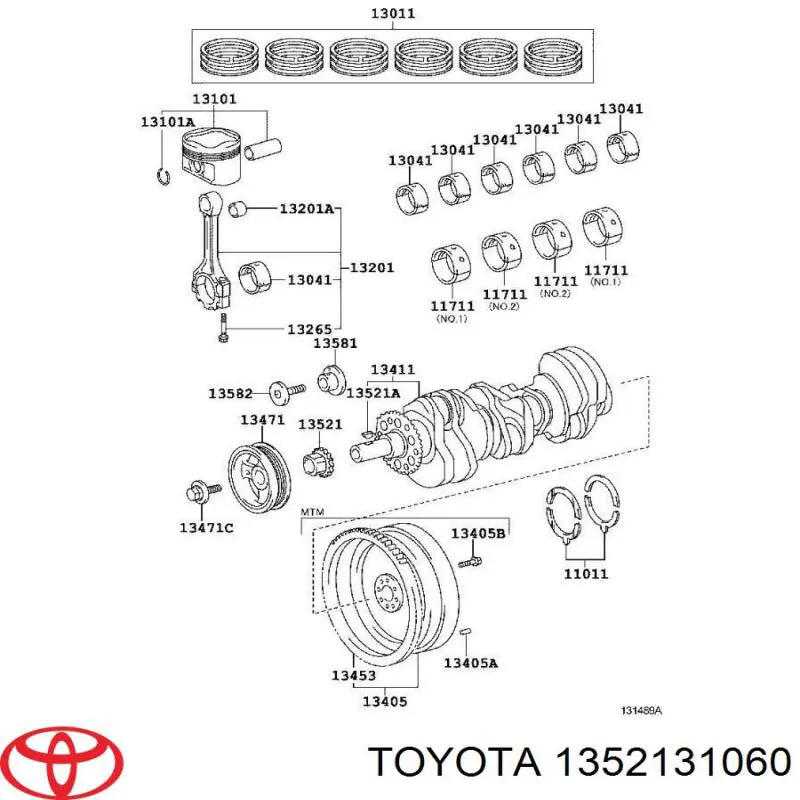1352131060 Toyota rueda dentada, cigüeñal