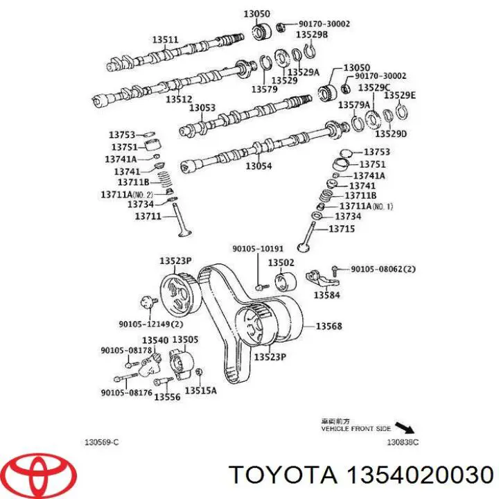 Tensor, correa dentada TOYOTA 1354020030