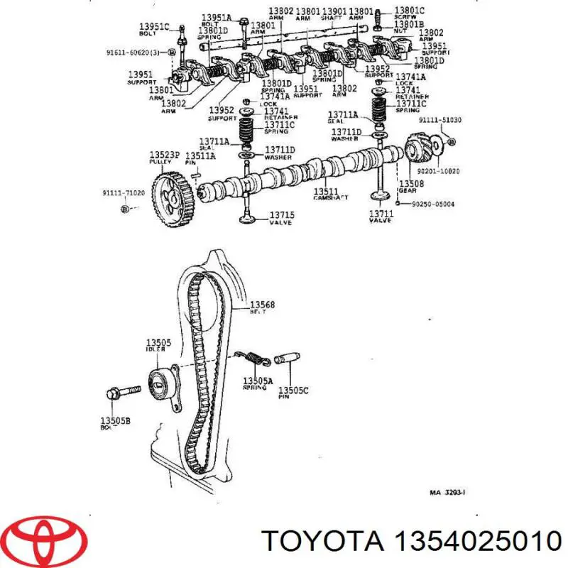 Tensor de la correa de distribución para Toyota Hiace (H5)