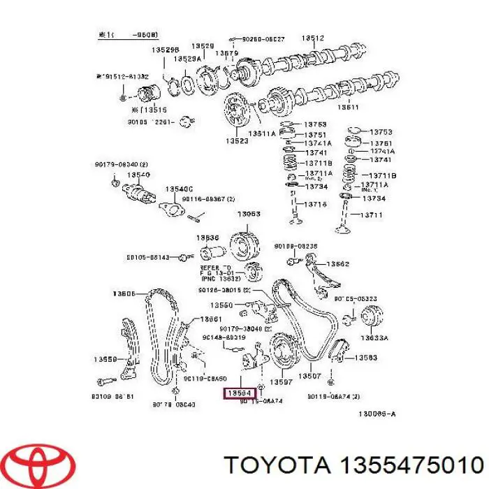 1355475010 Toyota cadena de distribución