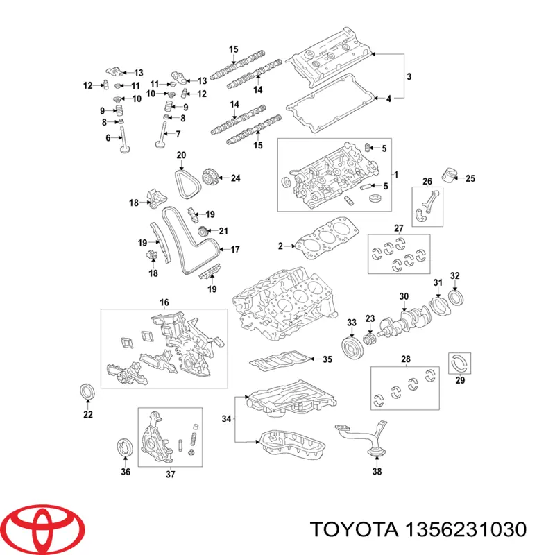 Tensor interno de la cadena de distribución para Toyota Land Cruiser PRADO J150