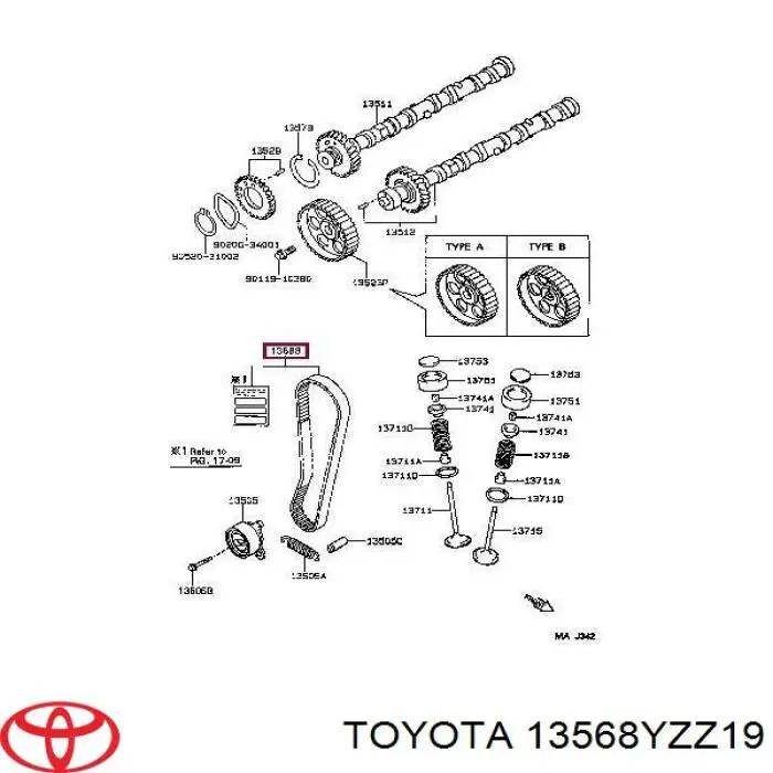 Comprar 13568YZZ19 Toyota Correa distribución