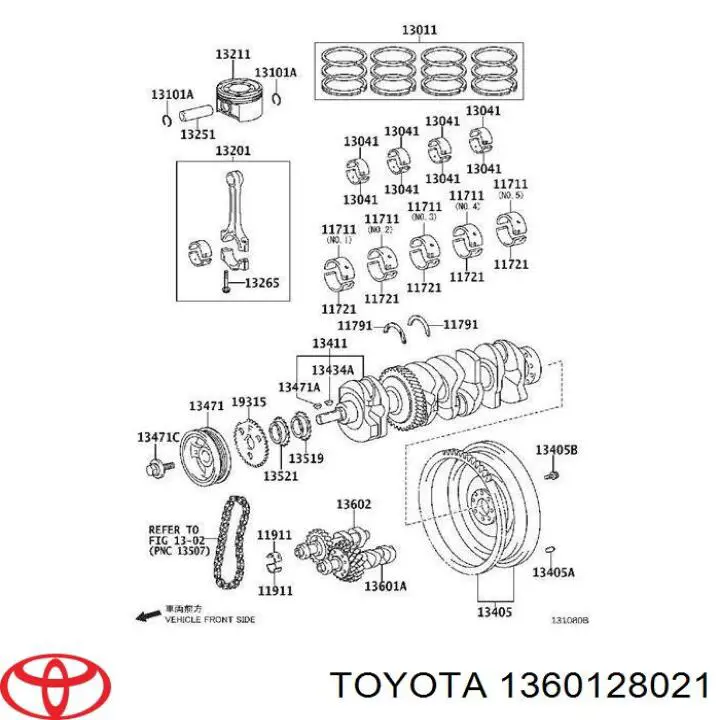 Eje de balanceo Toyota 1360128021