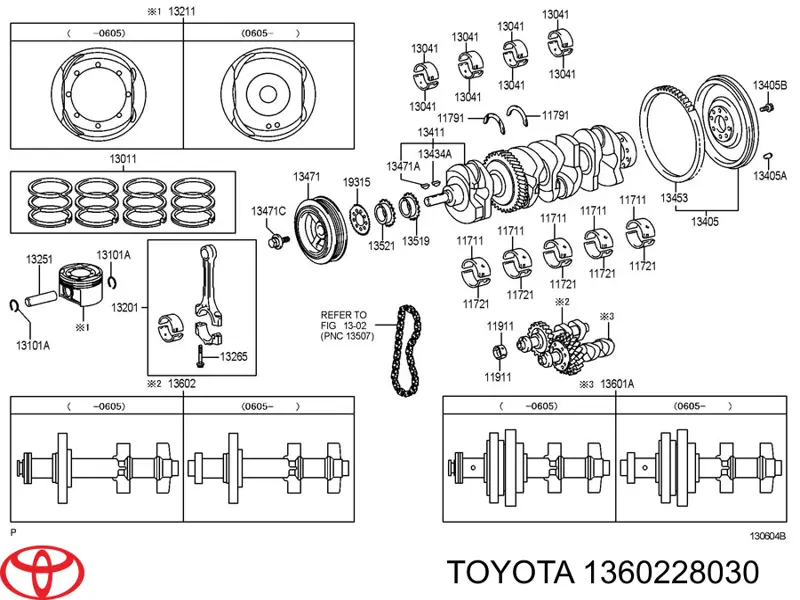 1360228011 Toyota eje de balanceo