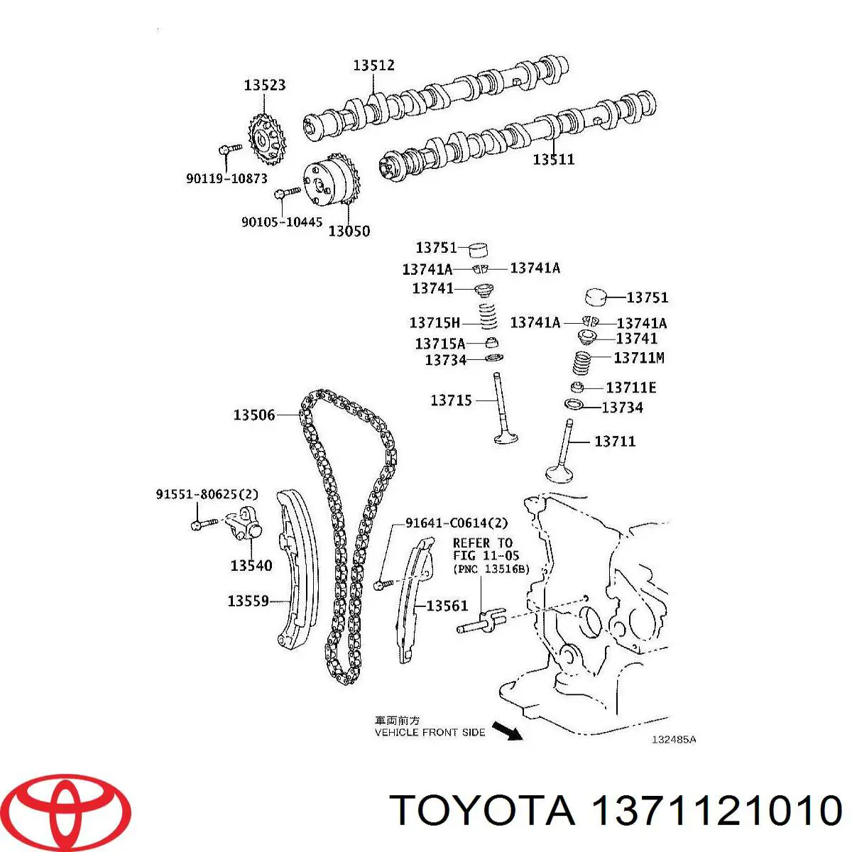 1371121010 Toyota válvula de admisión