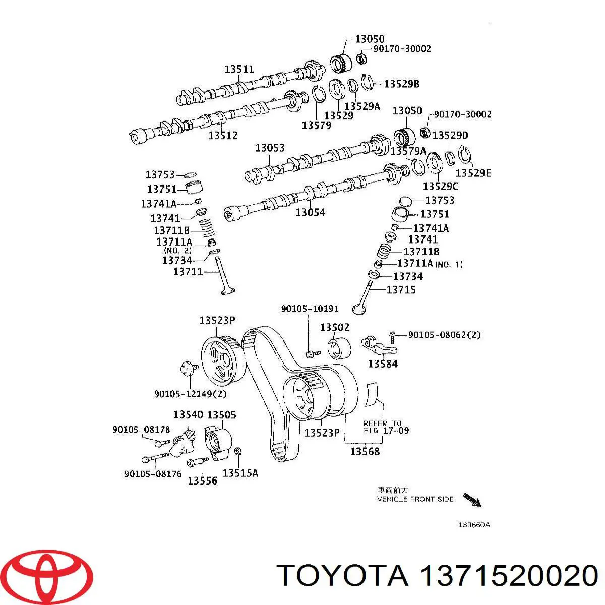 1371520020 Toyota válvula de escape