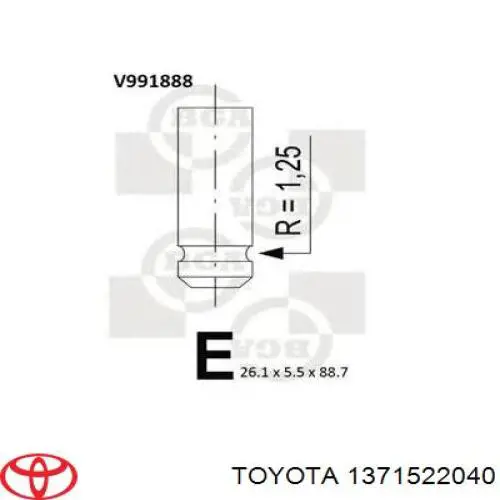 1371522040 Toyota válvula de escape