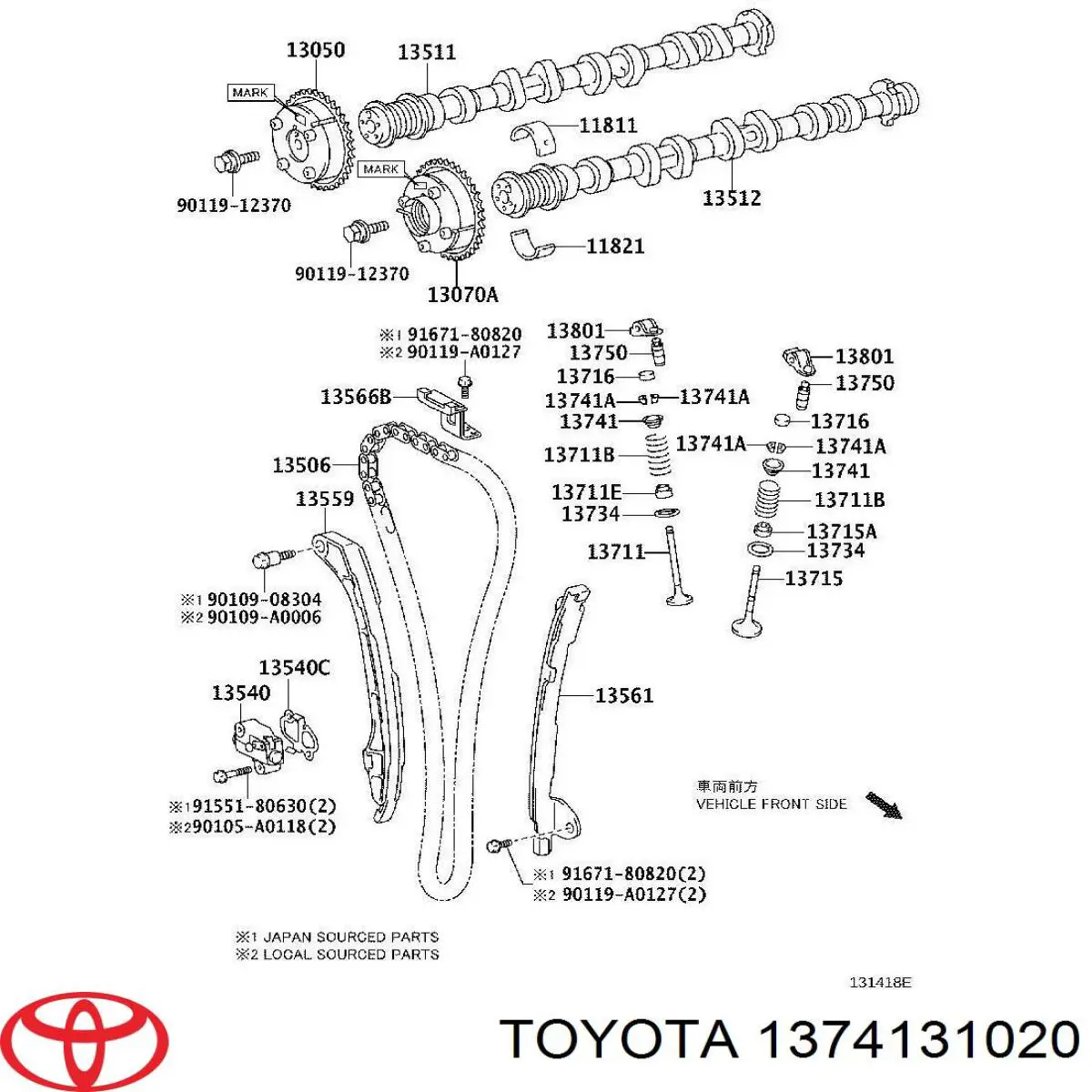 Cuña de válvula Toyota 1374131020 precio, desde 2,96 EUR