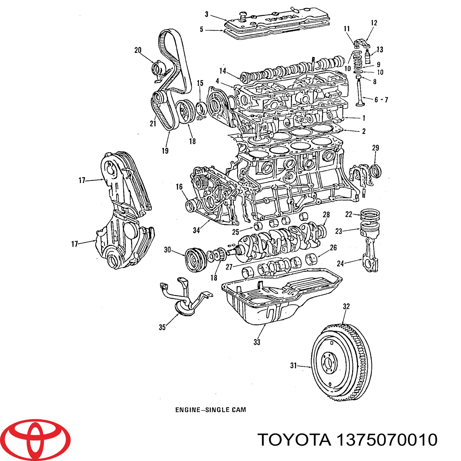 1375070010 Toyota empujador de válvula