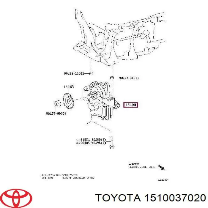 Bomba de aceite Toyota 1510037020 precio, desde 139,44 EUR