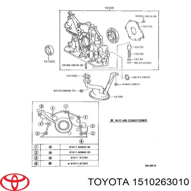 Kit de reparación, bomba de aceite para Toyota Carina (T17)