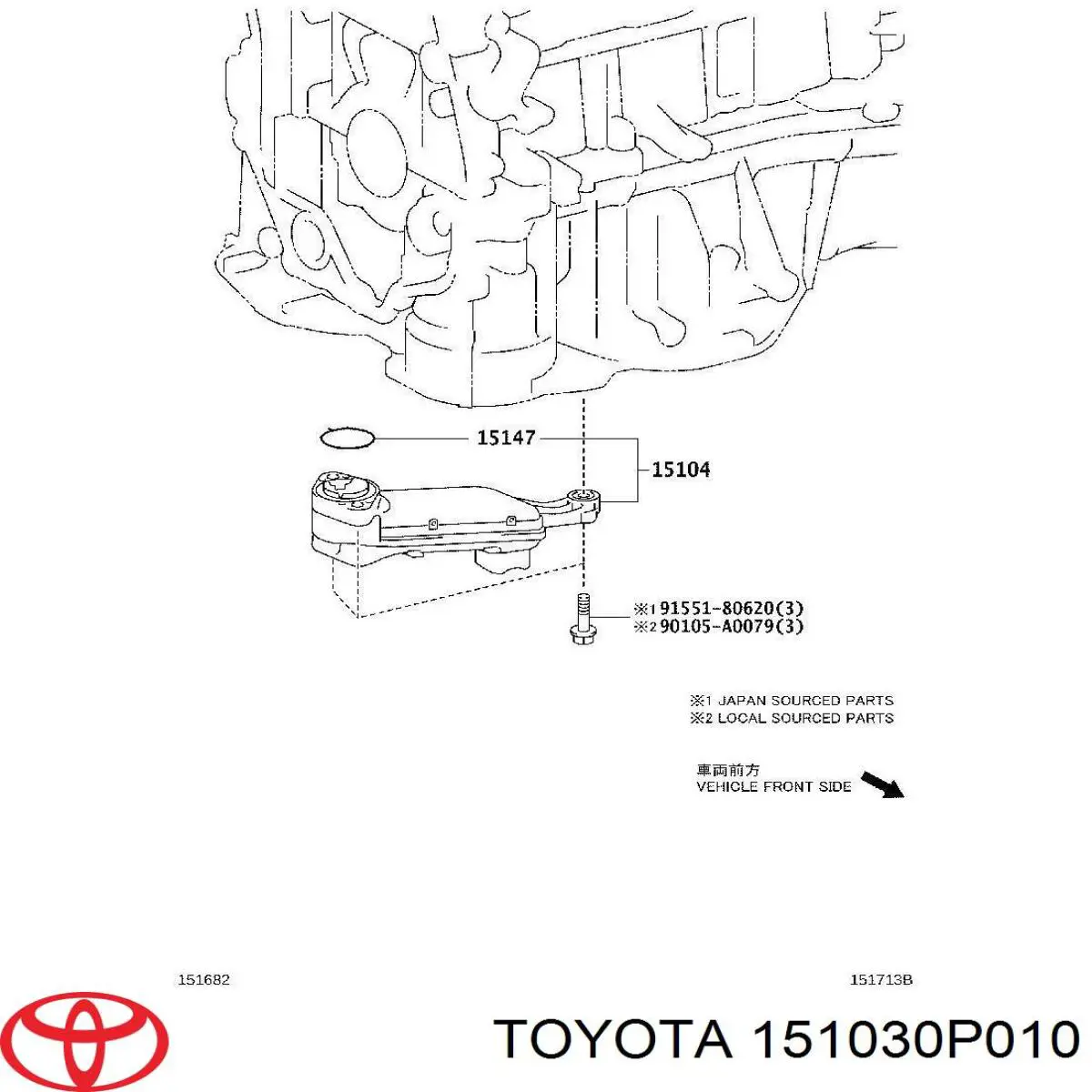 Comprar 151030P010 Toyota Kit reparacion bomba aceite