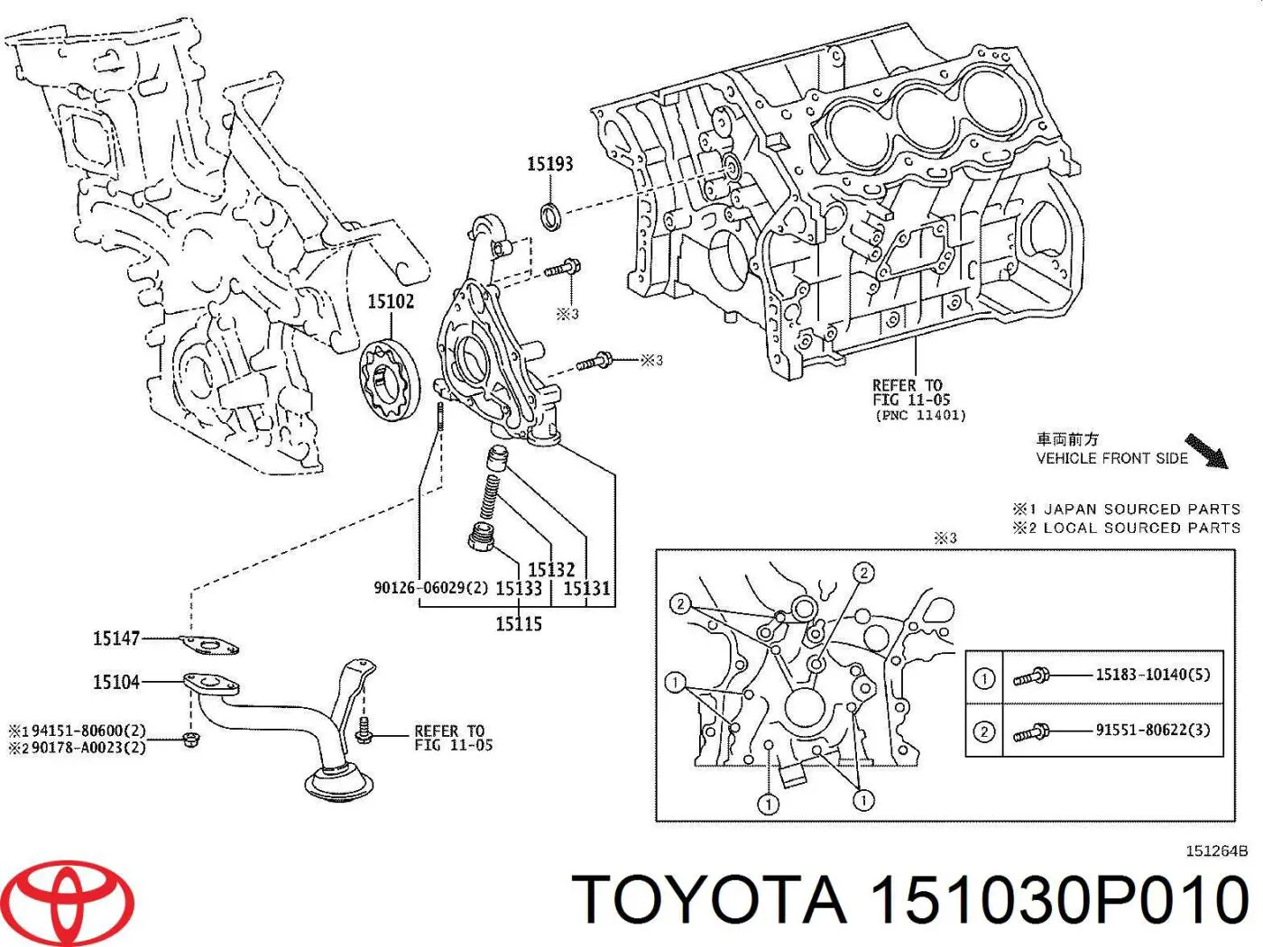 Kit de reparación de bomba de aceite Toyota 151030P010 precio, desde 40,39 EUR