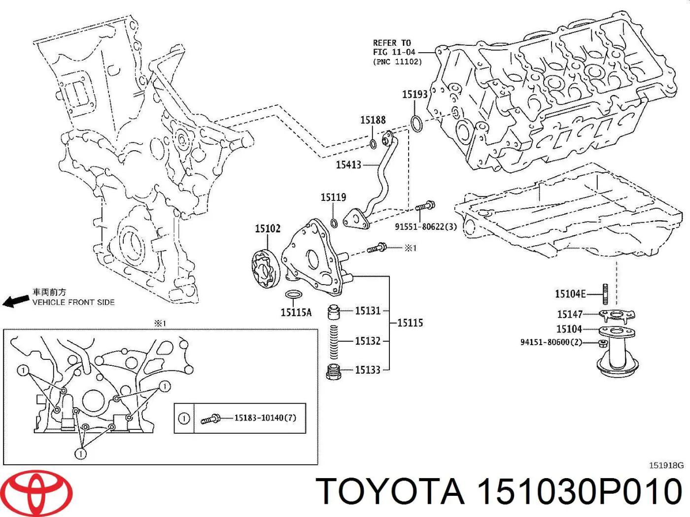 Kit de reparación, bomba de aceite para Toyota Venza (AGV1, GGV1)
