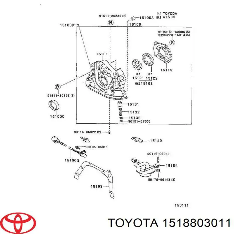 Junta de la bomba de aceite Toyota 1518803011 precio, desde 7,38 EUR