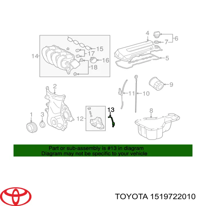 1519722010 Toyota junta, bomba de aceite