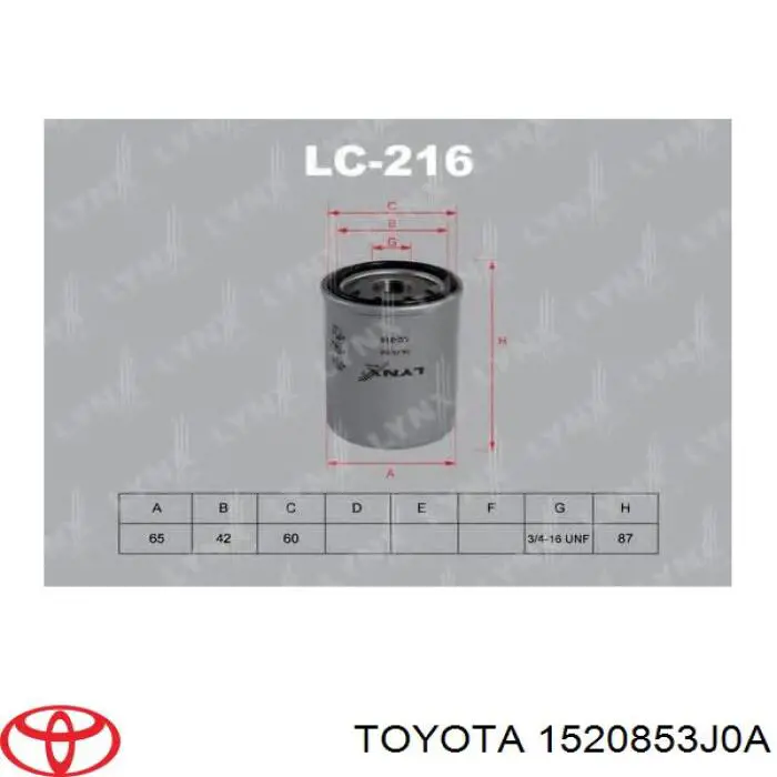 Comprar 1520853J0A Toyota Filtros de aceite