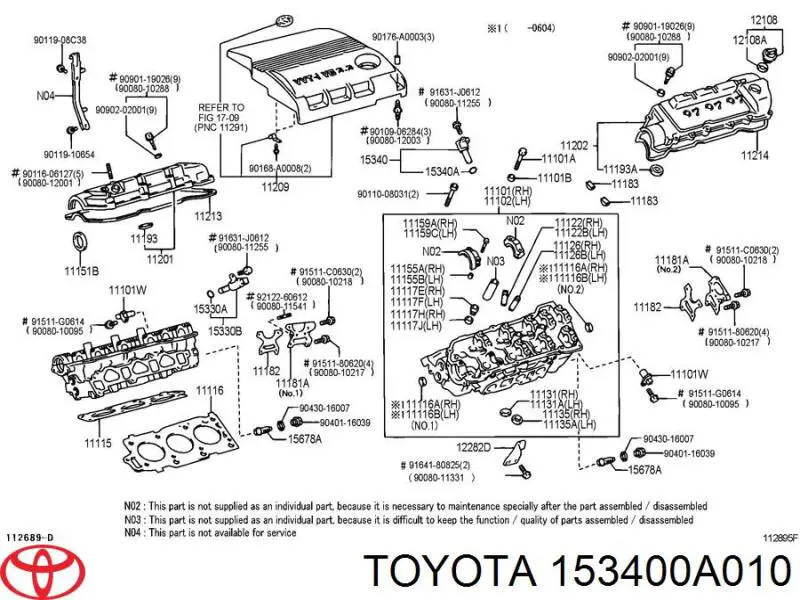 Comprar 1534020010 Toyota Válvula solenoide de posición del árbol de levas izquierda