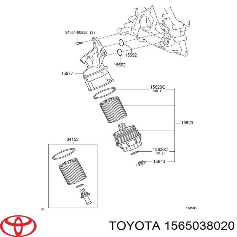 Comprar 1565038020 Toyota Tapa del filtro de aceite