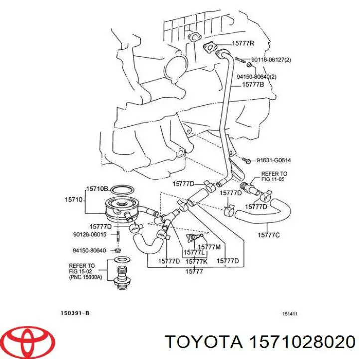 Enfriador de aceite para Toyota Camry (V30)