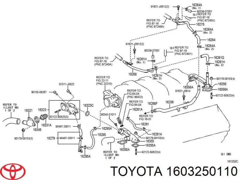 Carcasa del termostato para Toyota 4Runner (GRN21, UZN21)