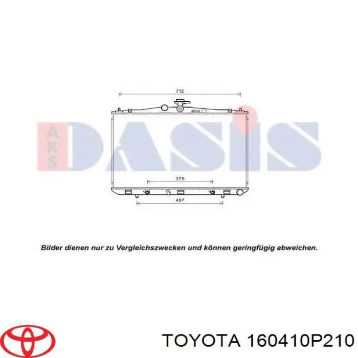Comprar 160410P210 Toyota Radiador de auto