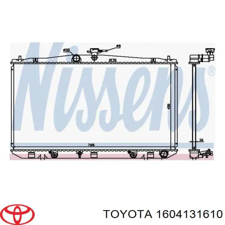 Radiador de água Toyota 1604131670