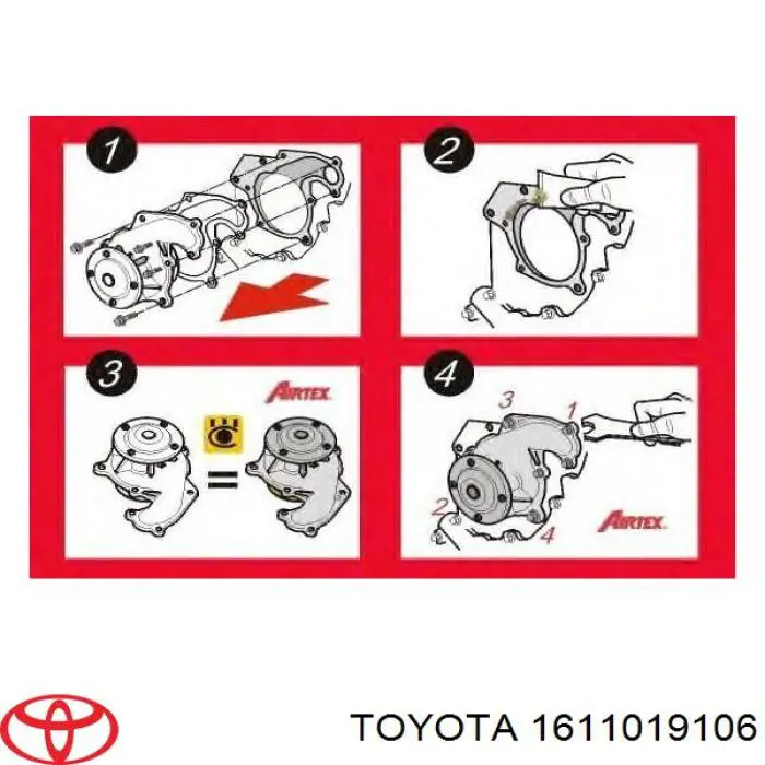 Motor de agua Toyota 1611019106
