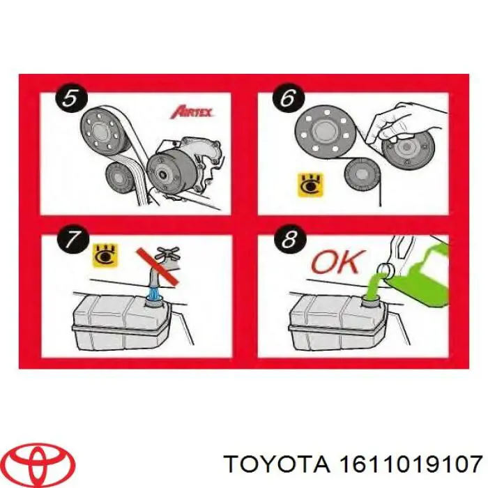 Bombeadora de agua Toyota 1611019107 precio, desde 35,12 EUR