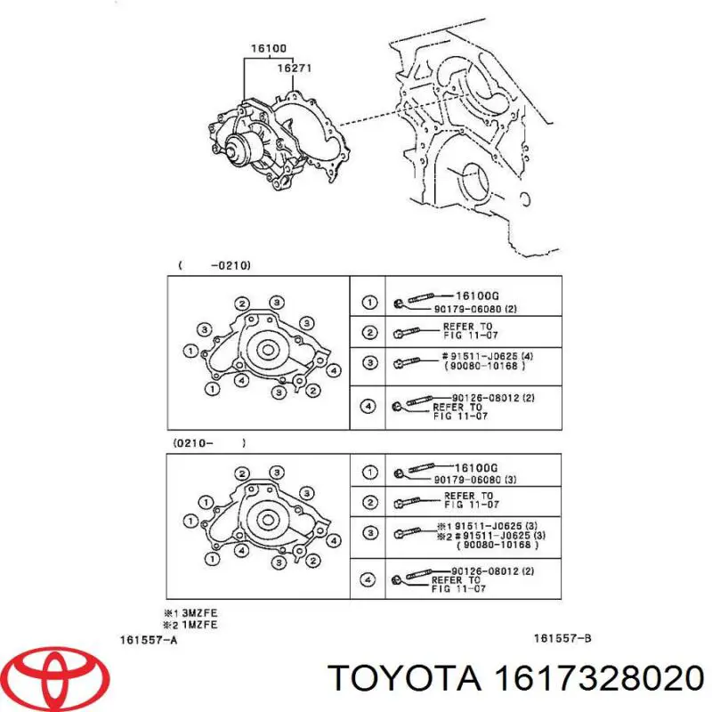 Polea, bomba de agua Toyota RAV4 II SUV (XA2) (2000 - 2005) precio, desde 47,22 USD