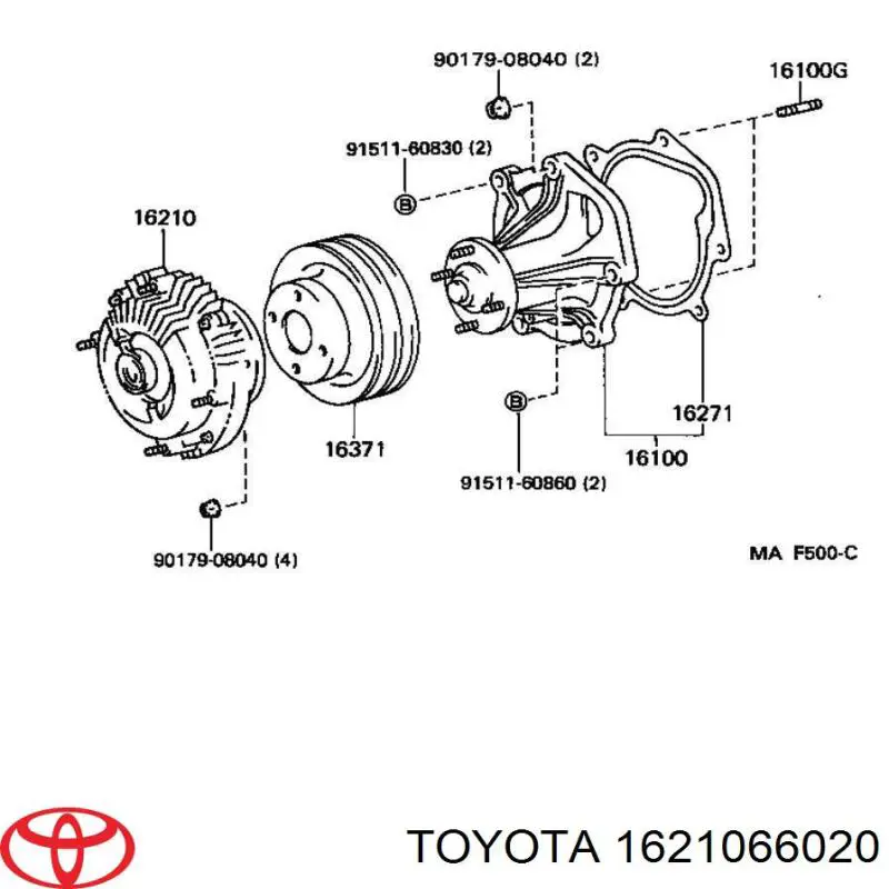 1621066020 Toyota embrague, ventilador del radiador