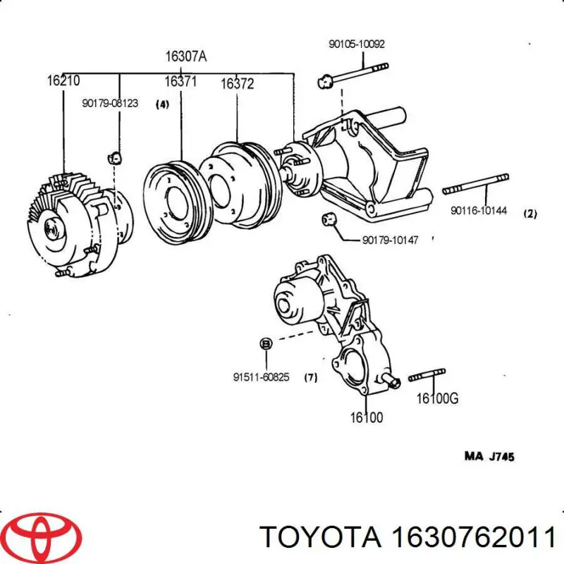 Comprar 1630762011 Toyota Embrague viscoso de ventilador