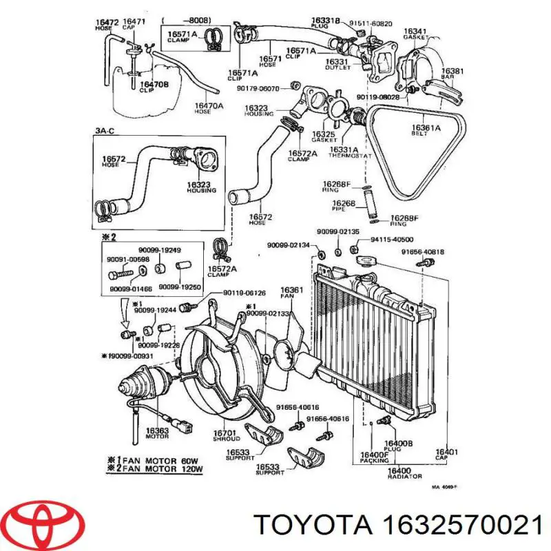 1632570021 Toyota junta, termostato
