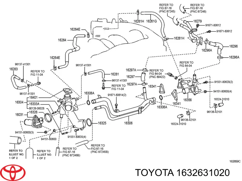1632631020 Toyota junta, termostato