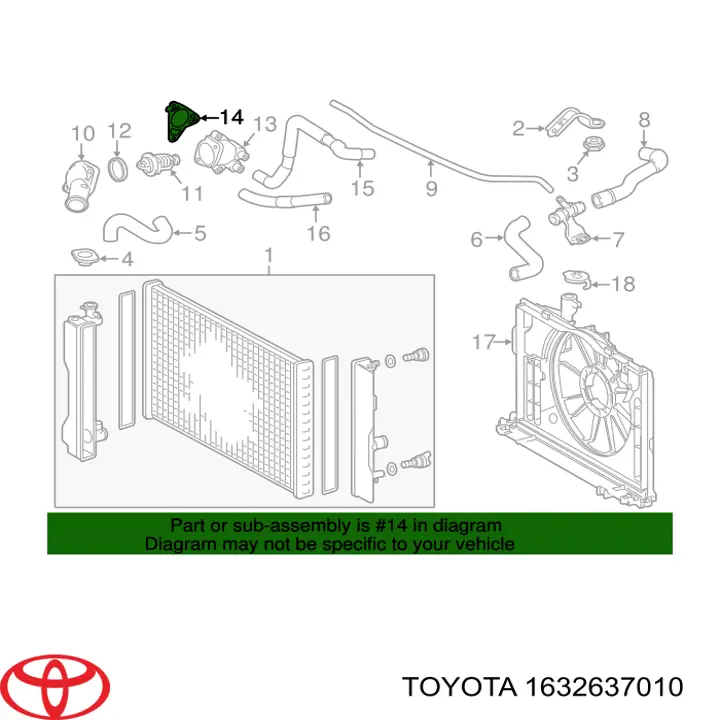 1632637010 Toyota junta, termostato