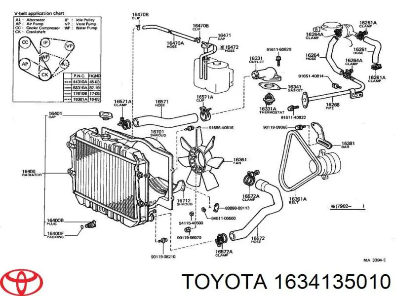 Juntas De La Carcasa De El Termostato para Toyota Hiace (H1, H2)