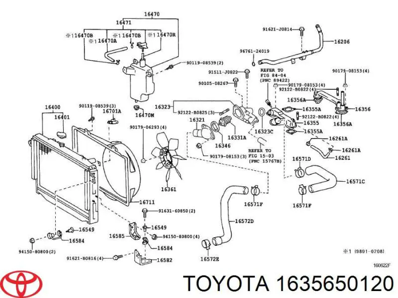 Soporte de parachoques delantero izquierdo Toyota 1635650120 precio, desde 214,20 EUR