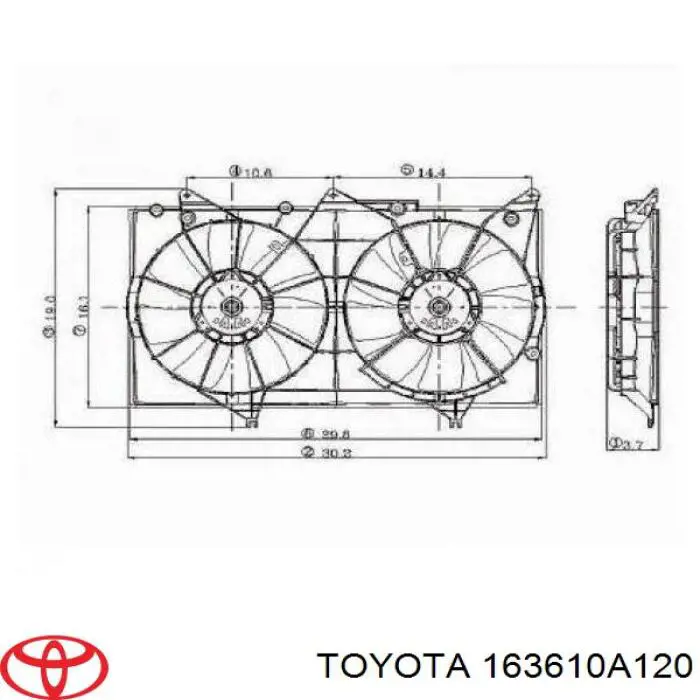Rodete ventilador, refrigeración de motor izquierdo para Toyota Solara (V3)