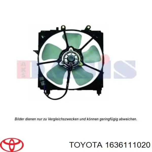 Rodete ventilador, refrigeración de motor para Toyota Corolla 