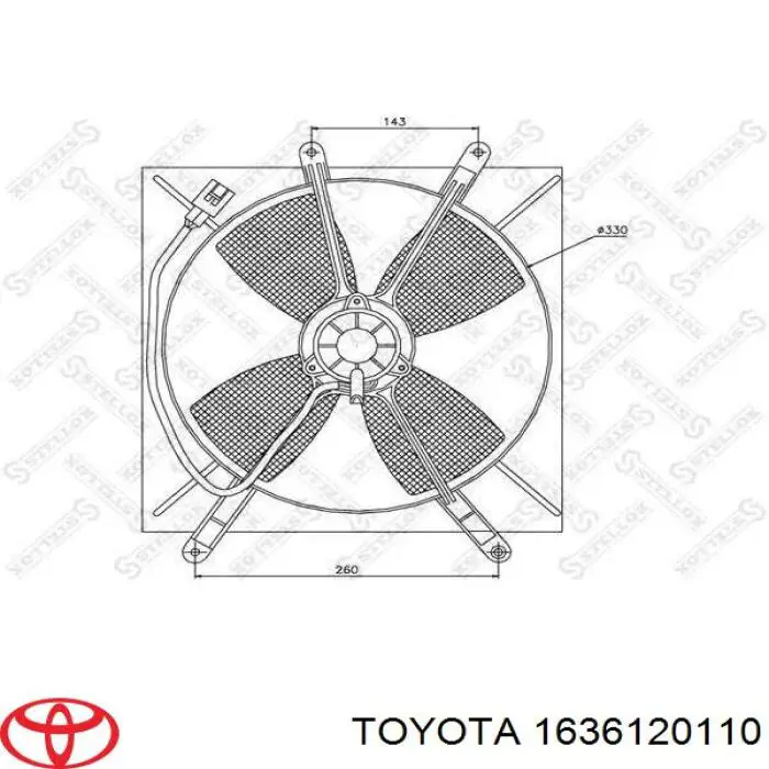 Comprar 1636120110 Toyota Ventilador izquierdo del radiador de refrigeración
