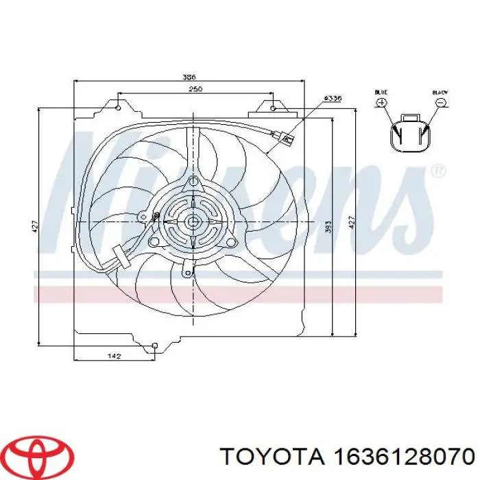 Rodete ventilador, refrigeración de motor derecho para Toyota RAV4 (XA2)