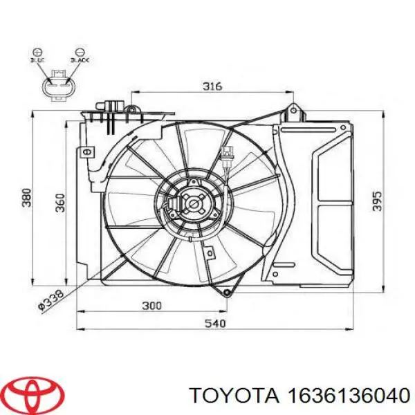 Rodete ventilador, refrigeración de motor derecho para Toyota Camry (V50)
