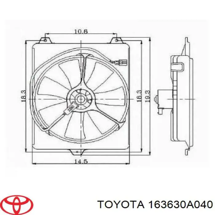 163630A040 Toyota rodete ventilador, refrigeración de motor