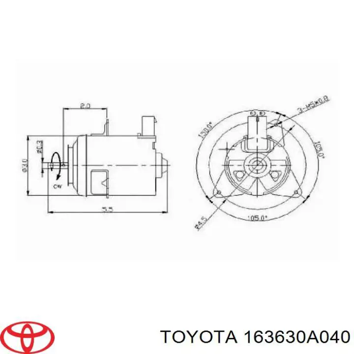 Ventilador del radiador 1636120030 Toyota
