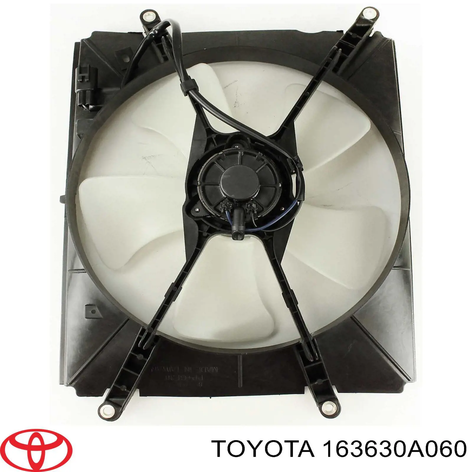 163630A060 Toyota difusor de radiador, ventilador de refrigeración, condensador del aire acondicionado, completo con motor y rodete