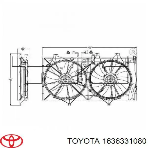 1636331080 Toyota motor de ventilador, refrigeración, izquierdo