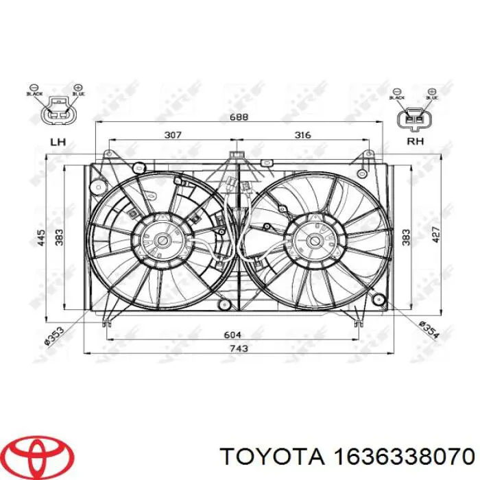 Motor del ventilador de refrigeración izquierdo Toyota 1636338070 precio, desde 541,38 EUR