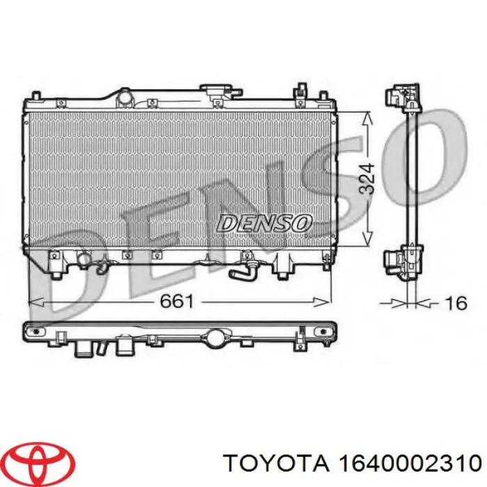 1640002310 Toyota radiador refrigeración del motor