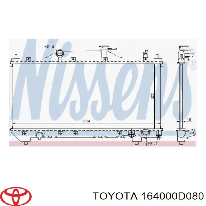 Comprar 164000D080 Toyota Radiador de auto