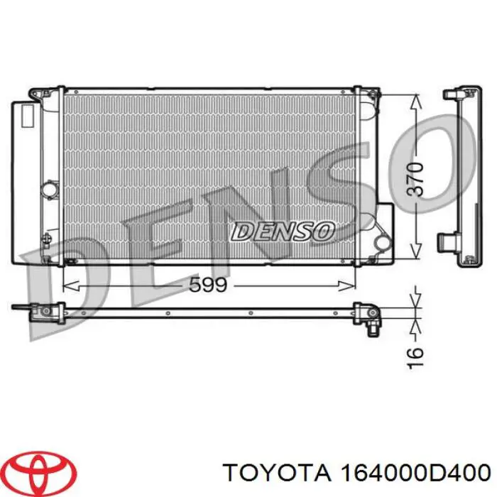 Radiador 164000D470 Toyota